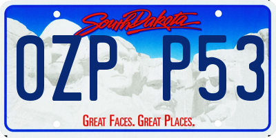 SD license plate 0ZPP53