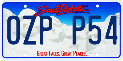 SD license plate 0ZPP54