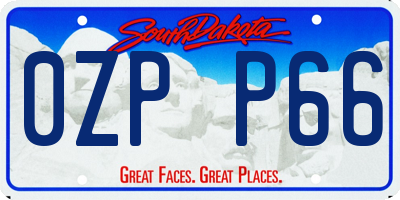SD license plate 0ZPP66