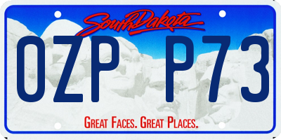 SD license plate 0ZPP73