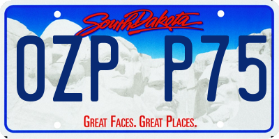 SD license plate 0ZPP75