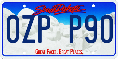 SD license plate 0ZPP90