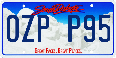 SD license plate 0ZPP95
