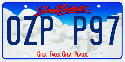 SD license plate 0ZPP97