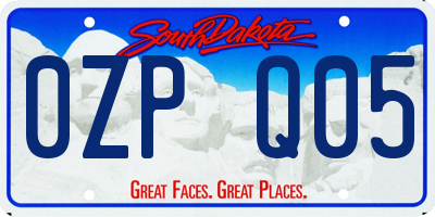 SD license plate 0ZPQ05