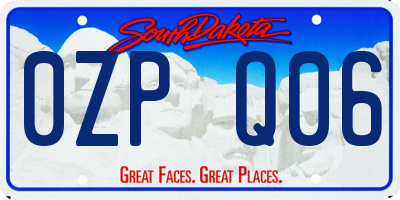 SD license plate 0ZPQ06
