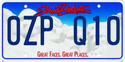 SD license plate 0ZPQ10