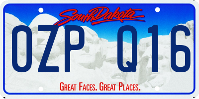 SD license plate 0ZPQ16