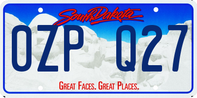 SD license plate 0ZPQ27