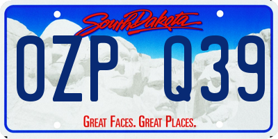 SD license plate 0ZPQ39