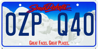 SD license plate 0ZPQ40