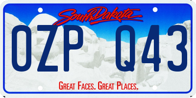 SD license plate 0ZPQ43