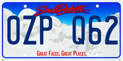 SD license plate 0ZPQ62