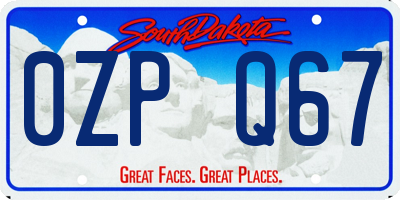 SD license plate 0ZPQ67