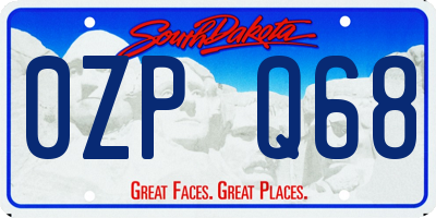 SD license plate 0ZPQ68