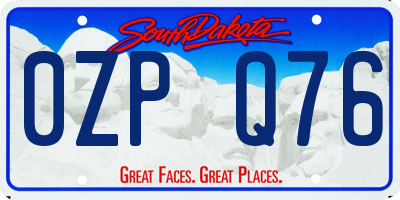 SD license plate 0ZPQ76