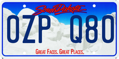 SD license plate 0ZPQ80
