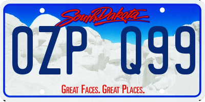SD license plate 0ZPQ99