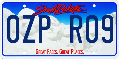 SD license plate 0ZPR09