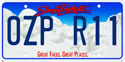 SD license plate 0ZPR11