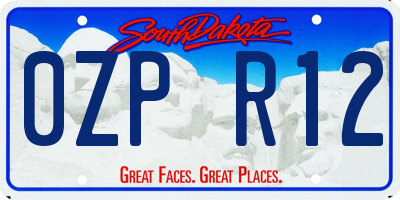 SD license plate 0ZPR12