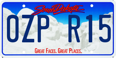 SD license plate 0ZPR15