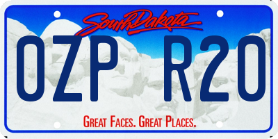SD license plate 0ZPR20