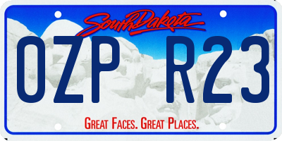 SD license plate 0ZPR23