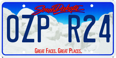 SD license plate 0ZPR24