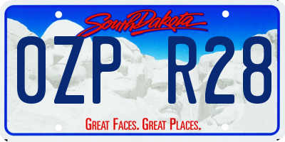 SD license plate 0ZPR28
