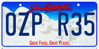 SD license plate 0ZPR35