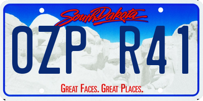 SD license plate 0ZPR41