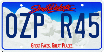 SD license plate 0ZPR45