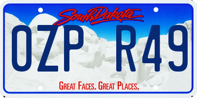 SD license plate 0ZPR49