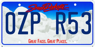 SD license plate 0ZPR53