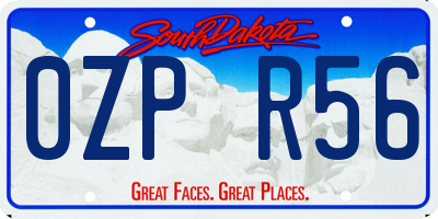 SD license plate 0ZPR56
