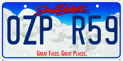 SD license plate 0ZPR59