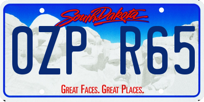 SD license plate 0ZPR65