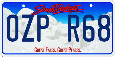 SD license plate 0ZPR68