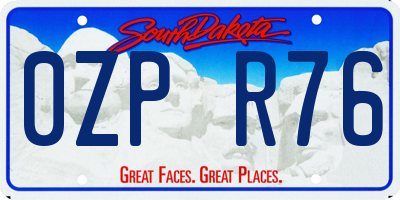 SD license plate 0ZPR76