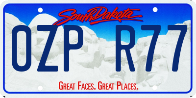 SD license plate 0ZPR77