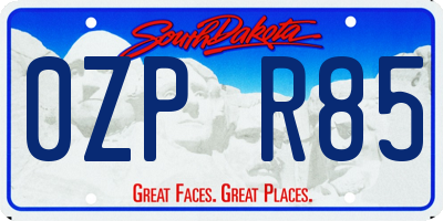 SD license plate 0ZPR85