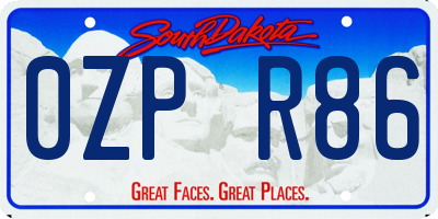 SD license plate 0ZPR86