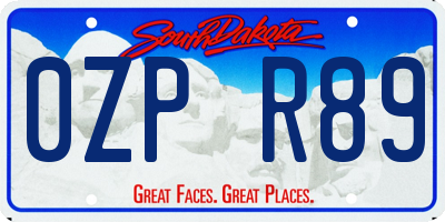 SD license plate 0ZPR89