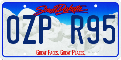 SD license plate 0ZPR95