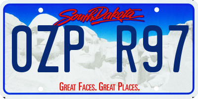 SD license plate 0ZPR97