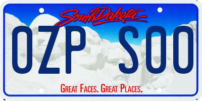 SD license plate 0ZPS00