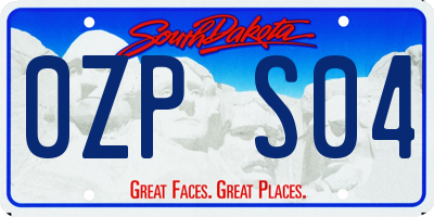 SD license plate 0ZPS04