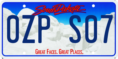 SD license plate 0ZPS07
