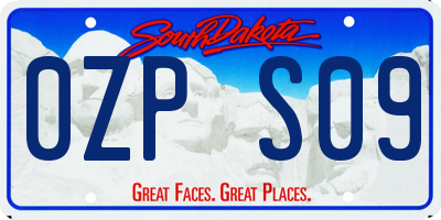 SD license plate 0ZPS09